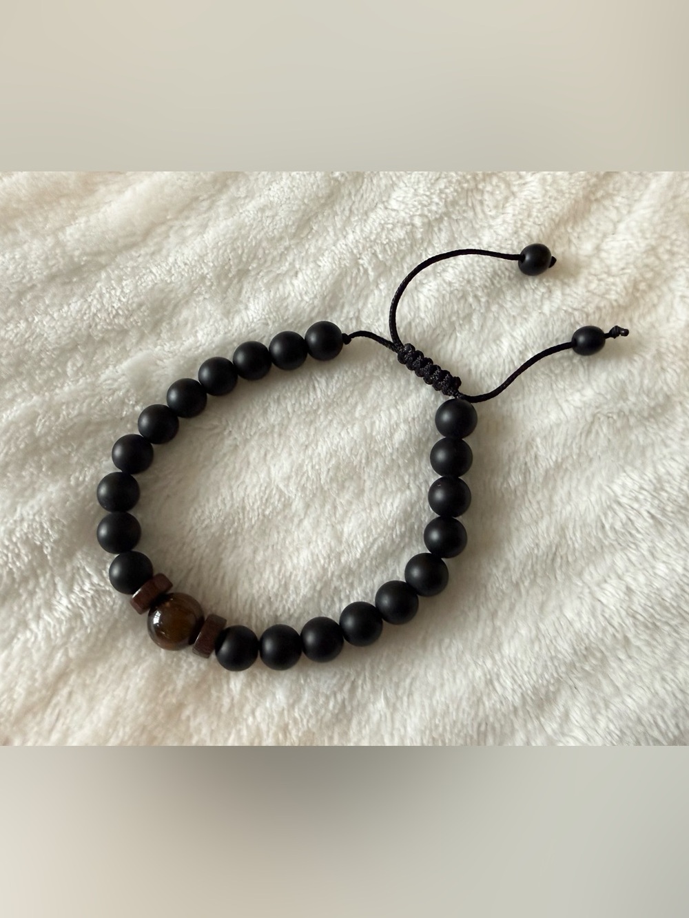 Black Beaded Adjustable Bracelet